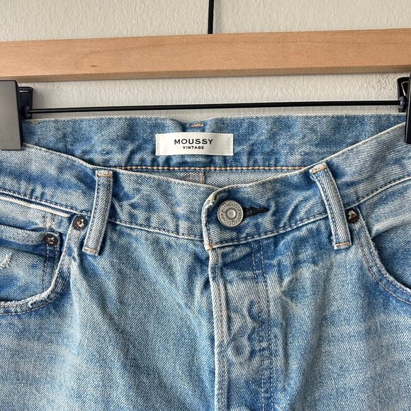 Moussy Vintage Sienna Straight Jeans Light Wash Premium Japanese Denim Sz 29 - Picture 3 of 11